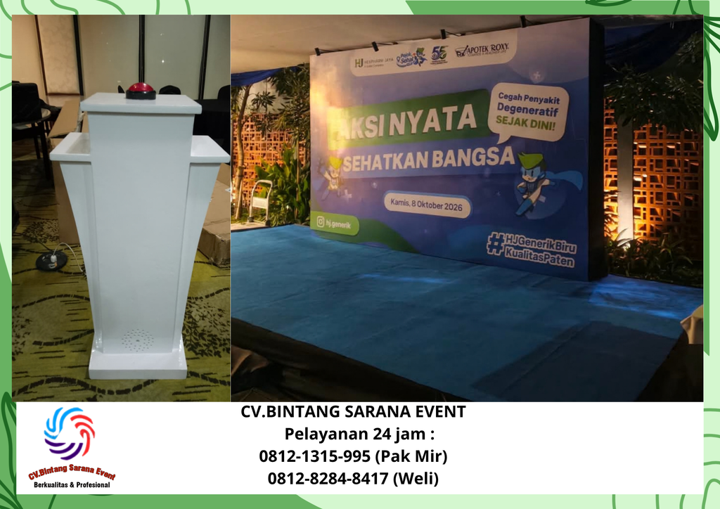 Sewa Backdrop Flxy Dan podium sirine Royal jakarta