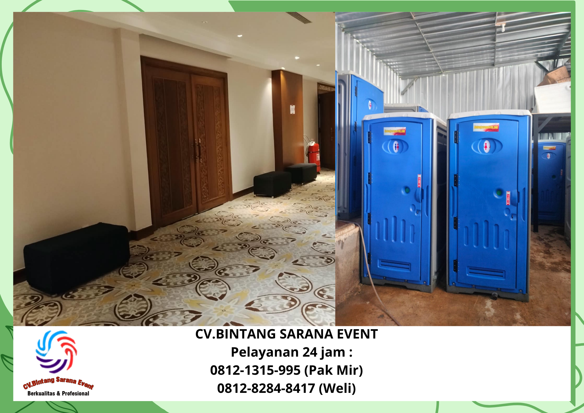 Rental Sofa Puff Double Seater Dan Toilet Portable Bogor 08121315995