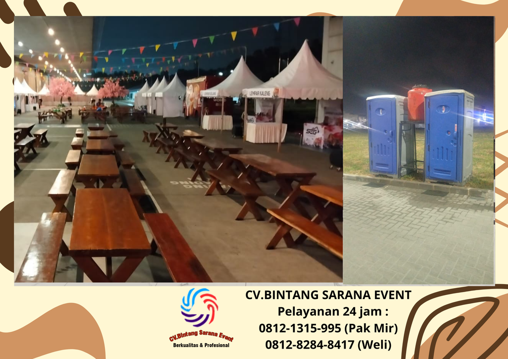 Pusat Sewa Meja, Bangku Taman Dan Toilet Portable Tangerang 0812-1315-995