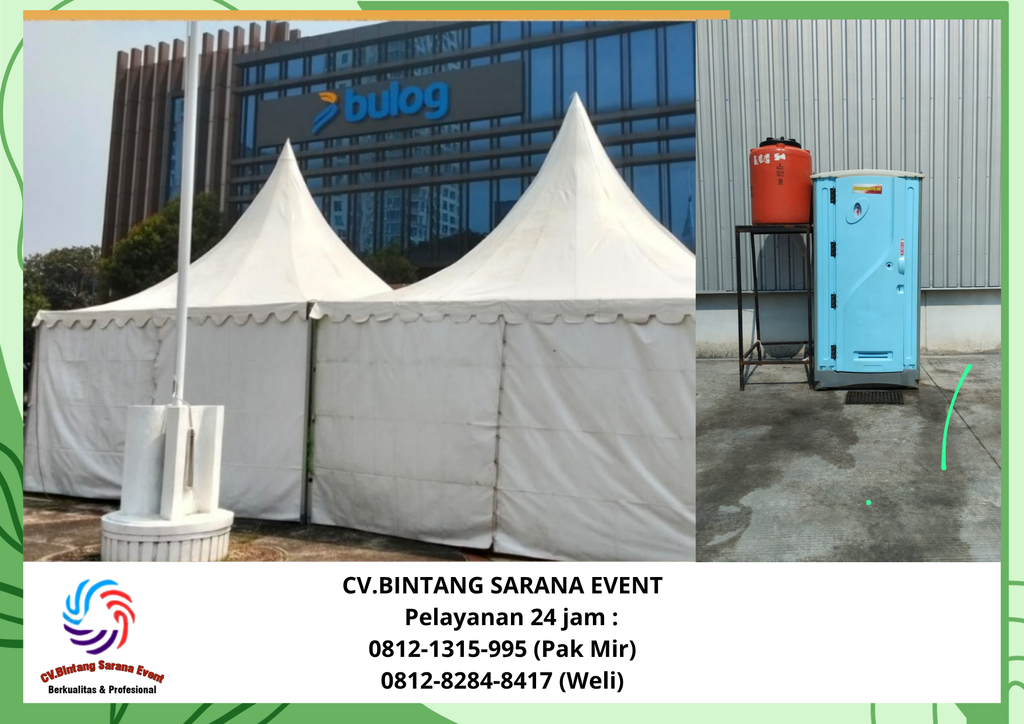 Rental Tenda Kerucut Putih Dan Toilet portable Cikampek 08121315995