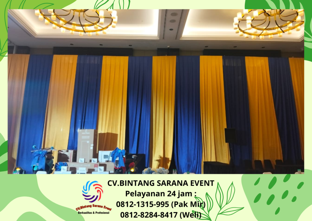 Rental Tirai BackDrop Draperi Dan Roundtable Tangerang