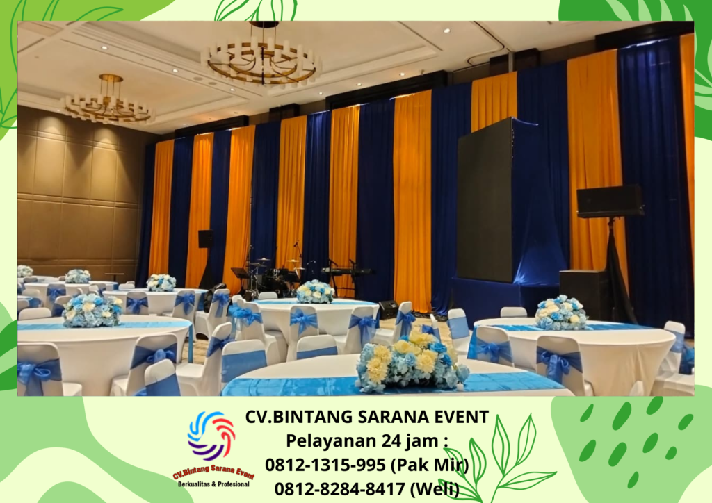 Rental Tirai BackDrop Draperi Dan Roundtable Tangerang