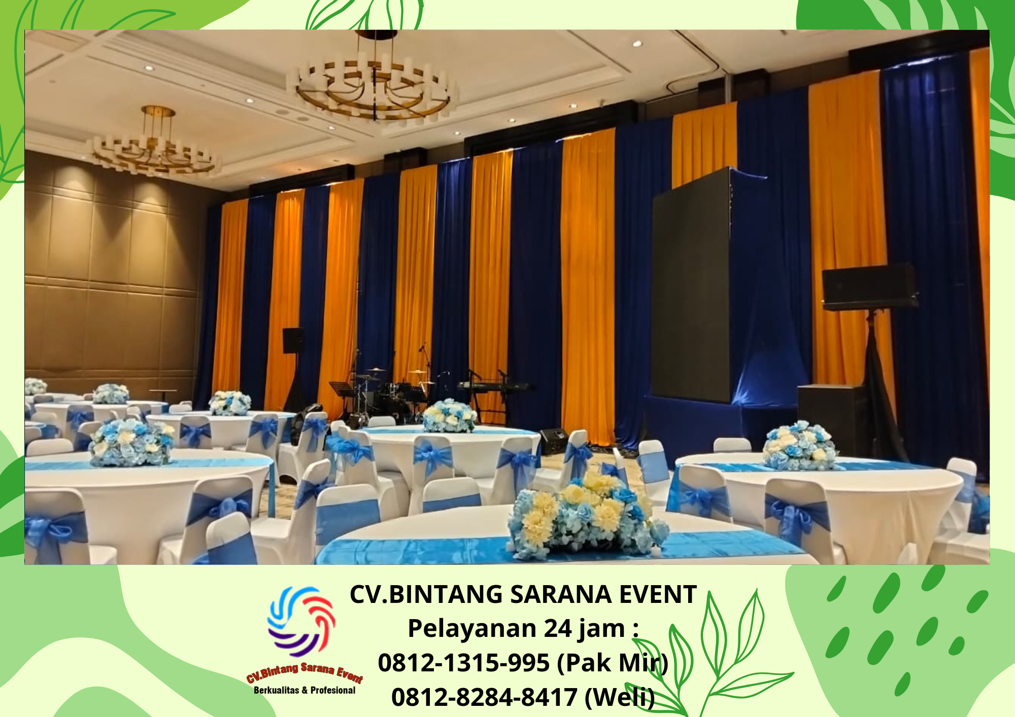 Rental Tirai BackDrop Draperi Dan Roundtable Tangerang