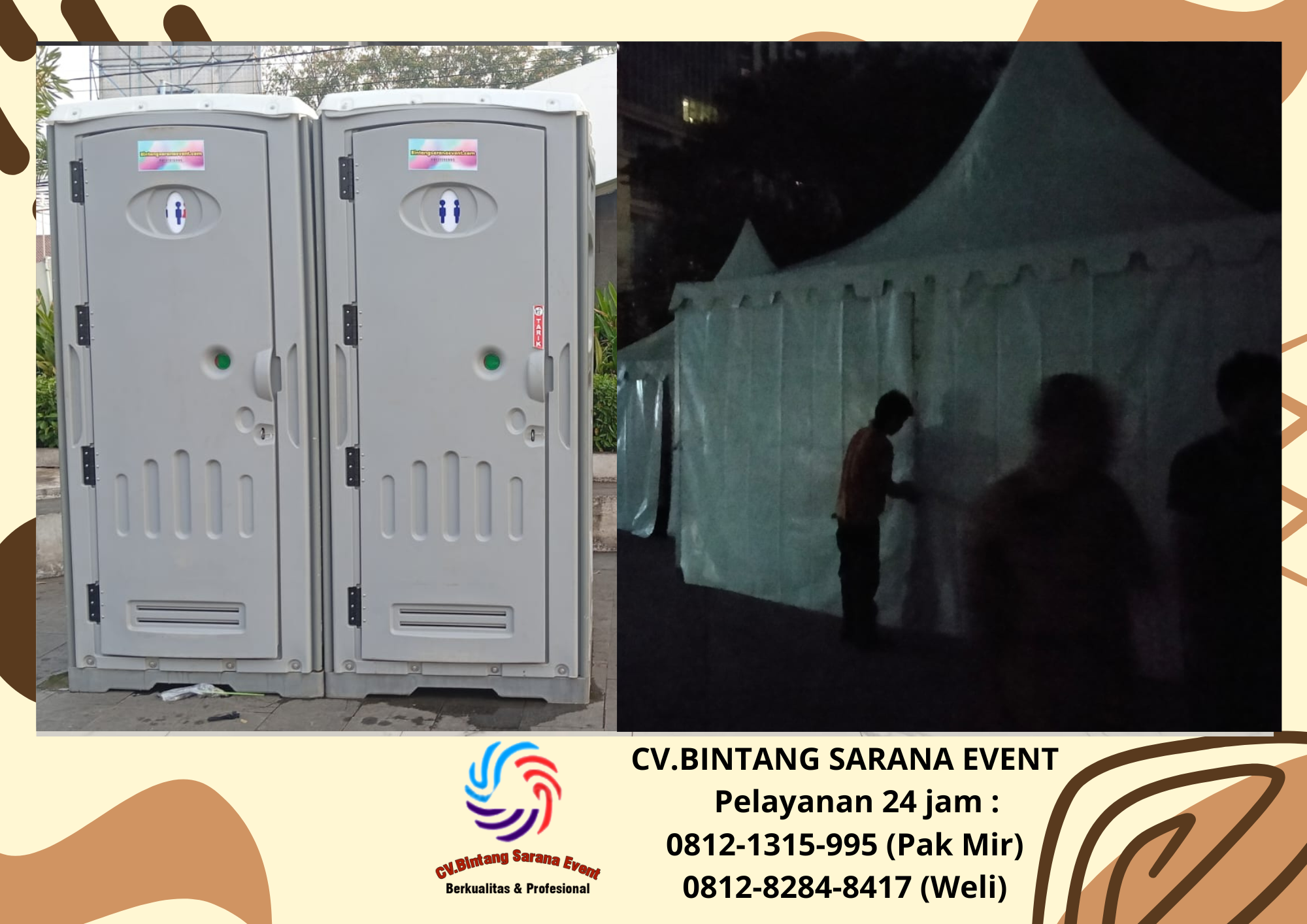 Sewa Tenda Sarnafil Dan Toilet portable jakarta 0812-1315-995