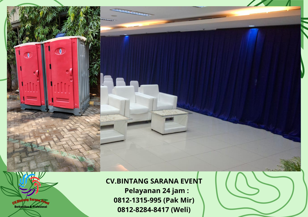 Sewa Tirai Biru Dan Toilet Portable Jakarta Pusat 0812-1315-995