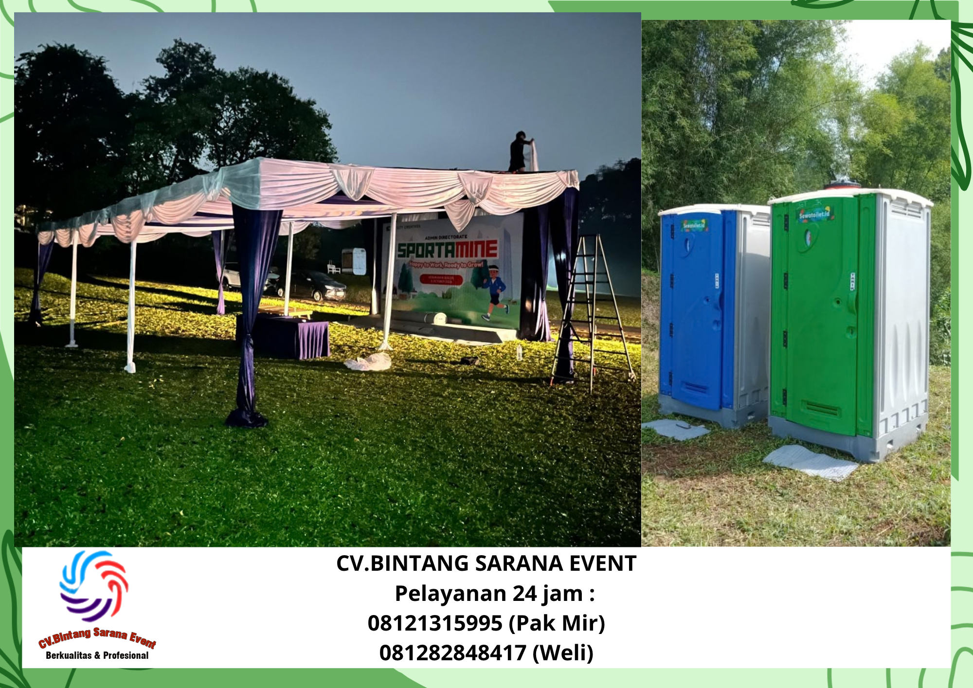 Sewa Toilet portable Dan Panggung Backdrop Tenda Bogor 085117544220