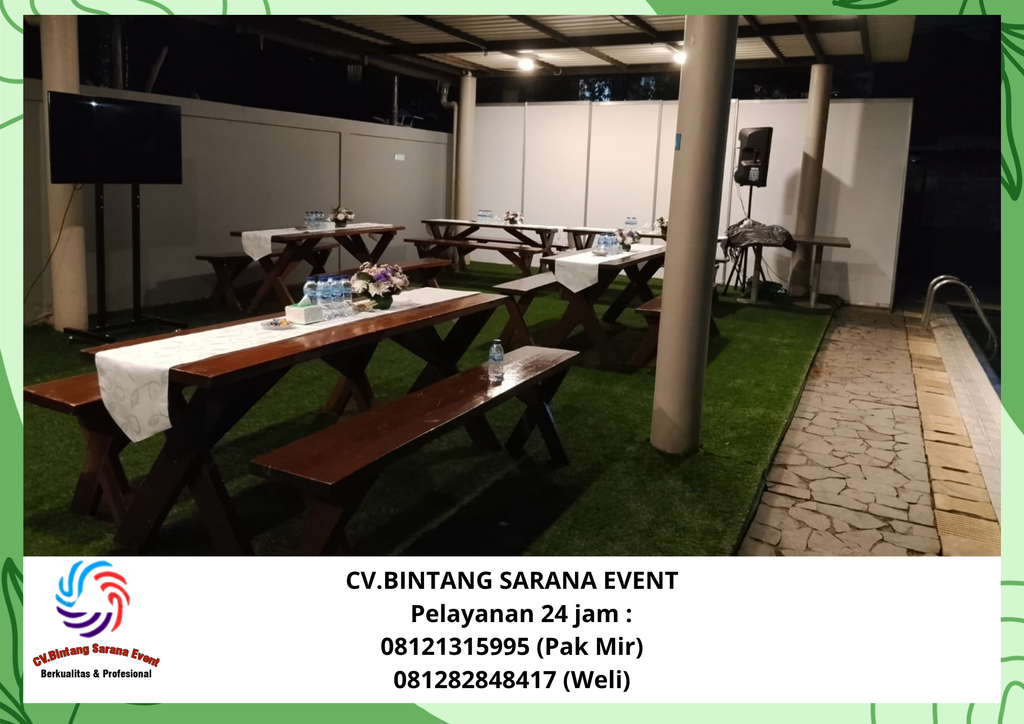 Sewa meja kursi taman Dan kursi futura cover putih tangerang