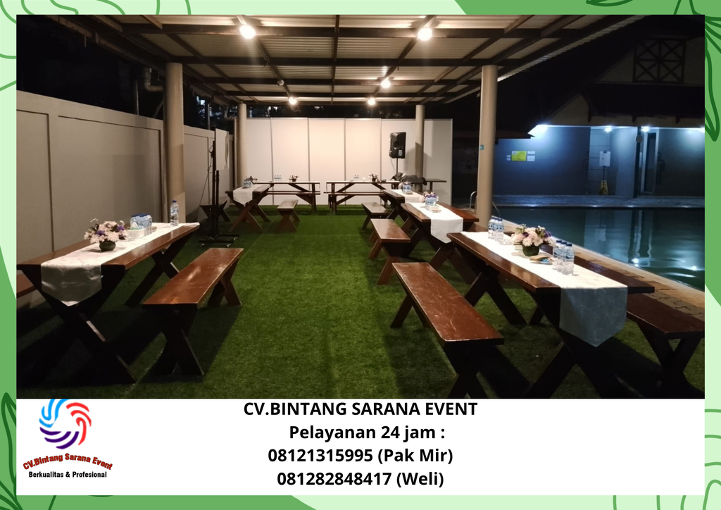 Sewa meja kursi taman Dan kursi futura cover putih tangerang