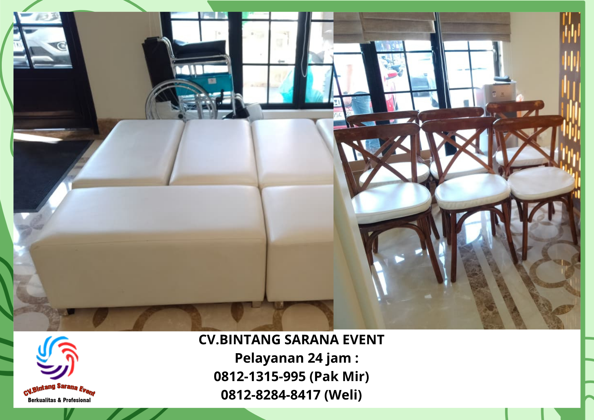 Rental Sofa Puff & Kursi Crosback Rawalumbu Bekasi