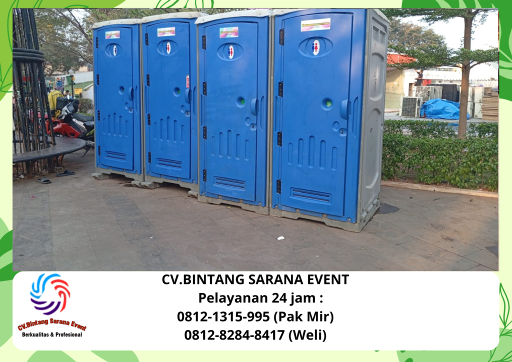 Rental toilet Portable dan Tiang Pembatas VIP putih Jakarta 08121315995